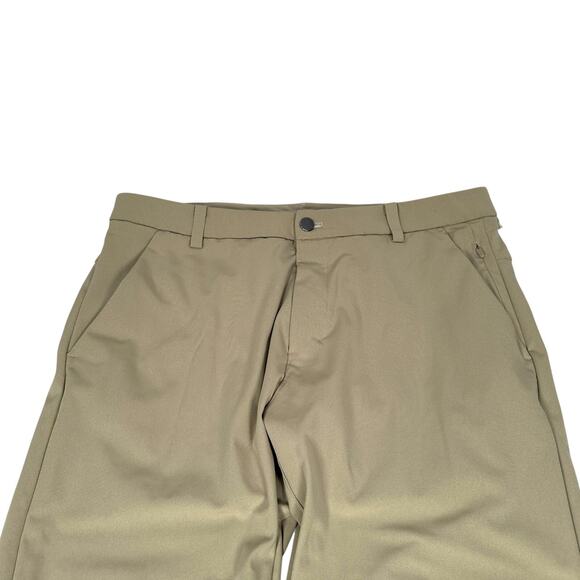 Lululemon ABC Commission Classic Warpstreme Pant Men 34 Beige Pockets Flat Front - Picture 3 of 8